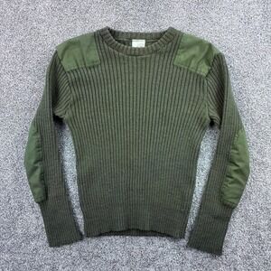 Vintage British Military Sweater Men 44L Army Green Commando Remploy German Wool